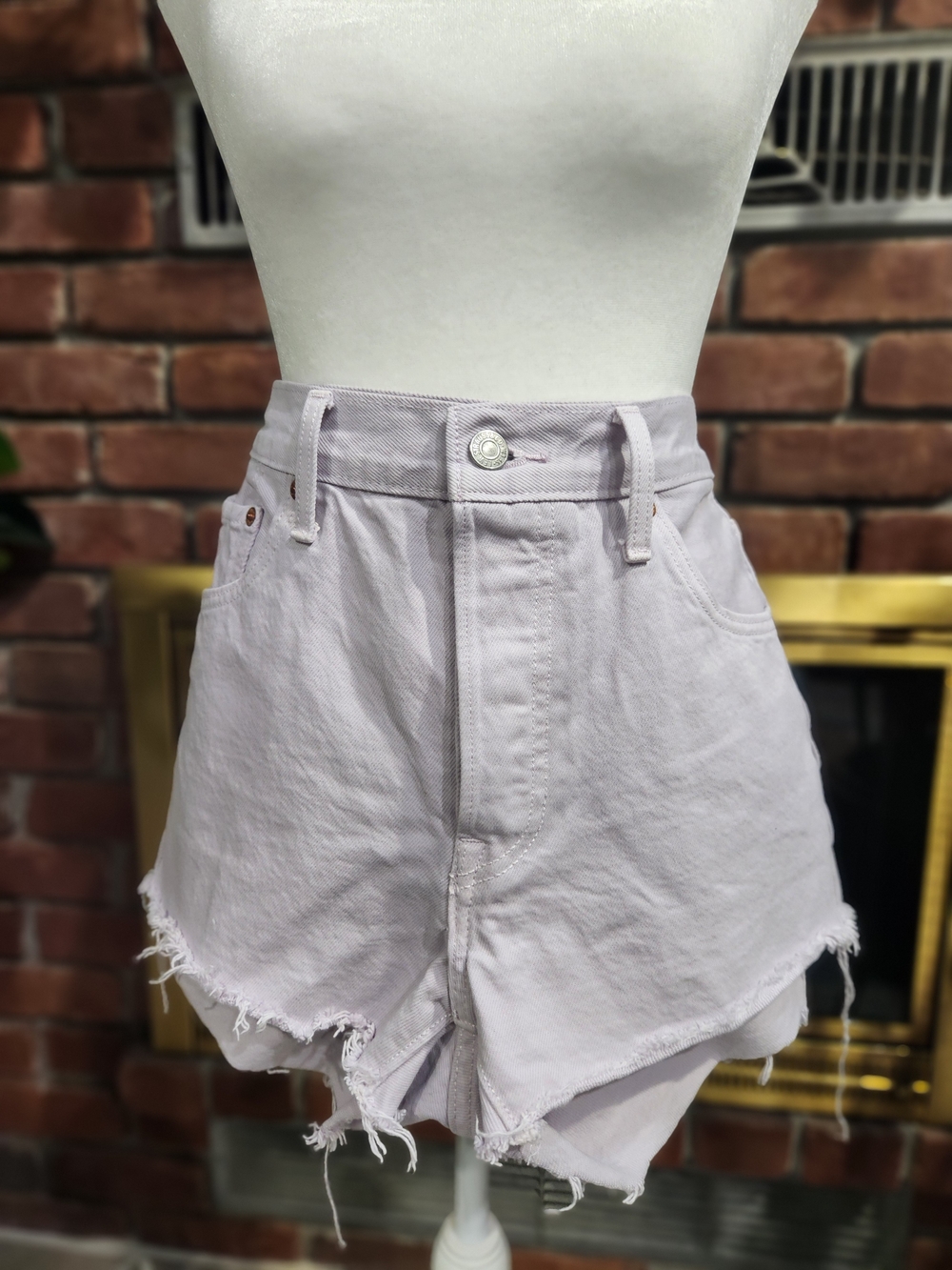 Levi's 501 Original High Rise Cutoff Shorts Lavender W28